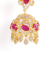 CZ and  Crystals Crafted Jhumka Earrings