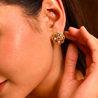 Navratna-Inspired Multicolour Stud Gold Plated Earrings