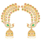 Regal Peacock Jhumki Gold Plated Earrings