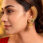 Regal Peacock Jhumki Gold Plated Earrings
