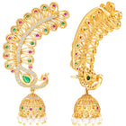 Regal Peacock Jhumki Gold Plated Earrings