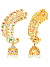 Regal Peacock Jhumki Gold Plated Earrings