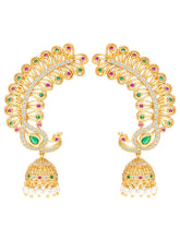 Regal Peacock Jhumki Gold Plated Earrings
