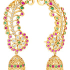 Royal Peacock Ruby & Emerald Kaan Phool Earrings
