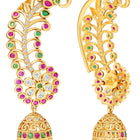 Royal Peacock Ruby & Emerald Kaan Phool Earrings