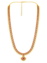 Royal Ruby Vine Temple Bridal Set - Rani Pink