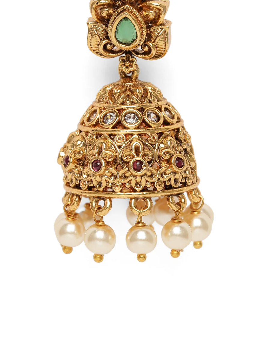 Traditional Faux Ruby Bead Necklace Set