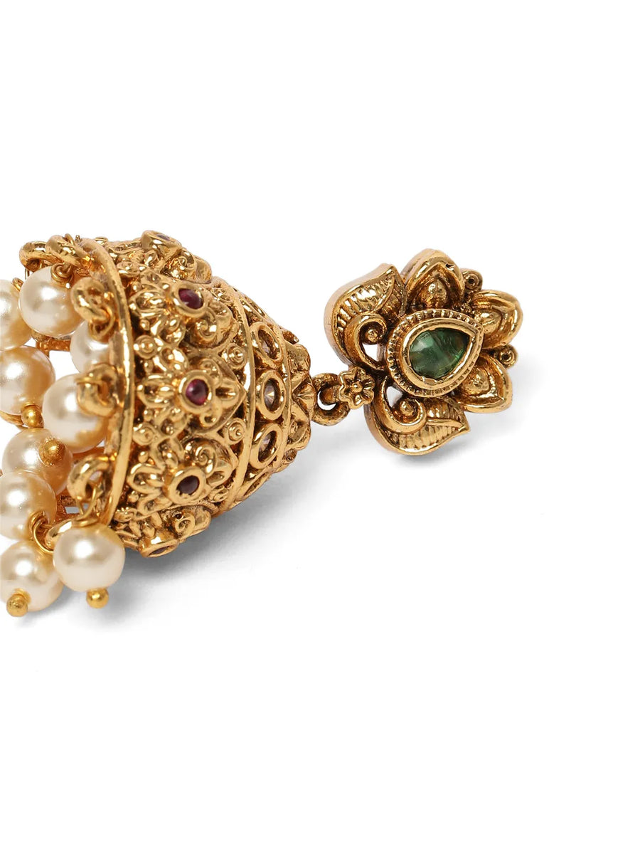 Traditional Faux Ruby Bead Necklace Set