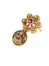Temple Coin Necklace with Ruby Beads