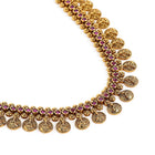 Temple Coin Necklace with Ruby Beads
