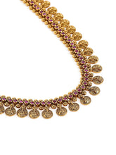 Temple Coin Necklace with Ruby Beads