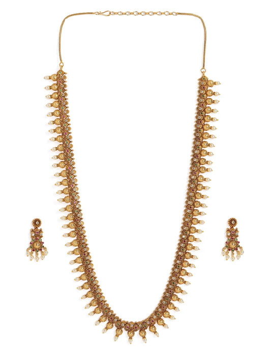 South Indian Pearl Drop Necklace Set