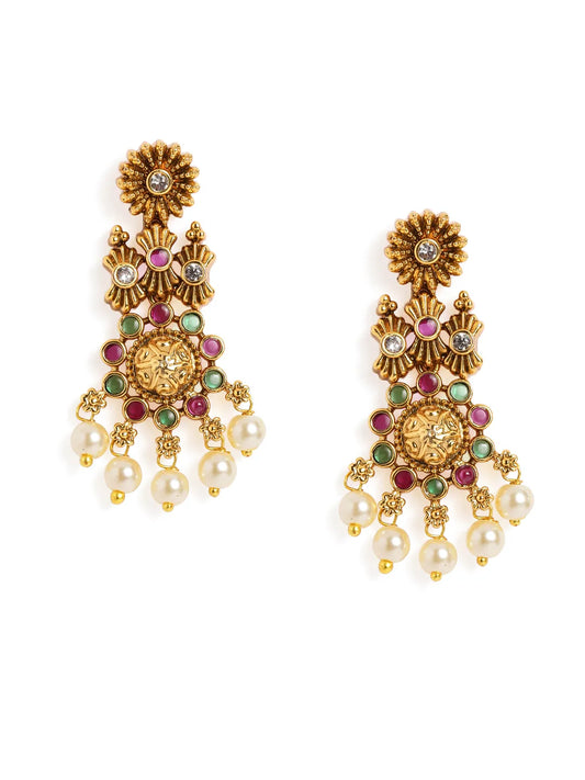 South Indian Pearl Drop Necklace Set