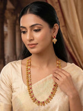 Peora Lakshmi Coin Temple Long Necklace Set