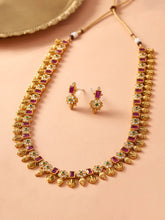 Peora Lakshmi Coin Temple Long Necklace Set