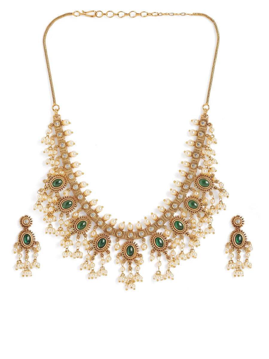 Traditional Pearl Beaded Necklace Set