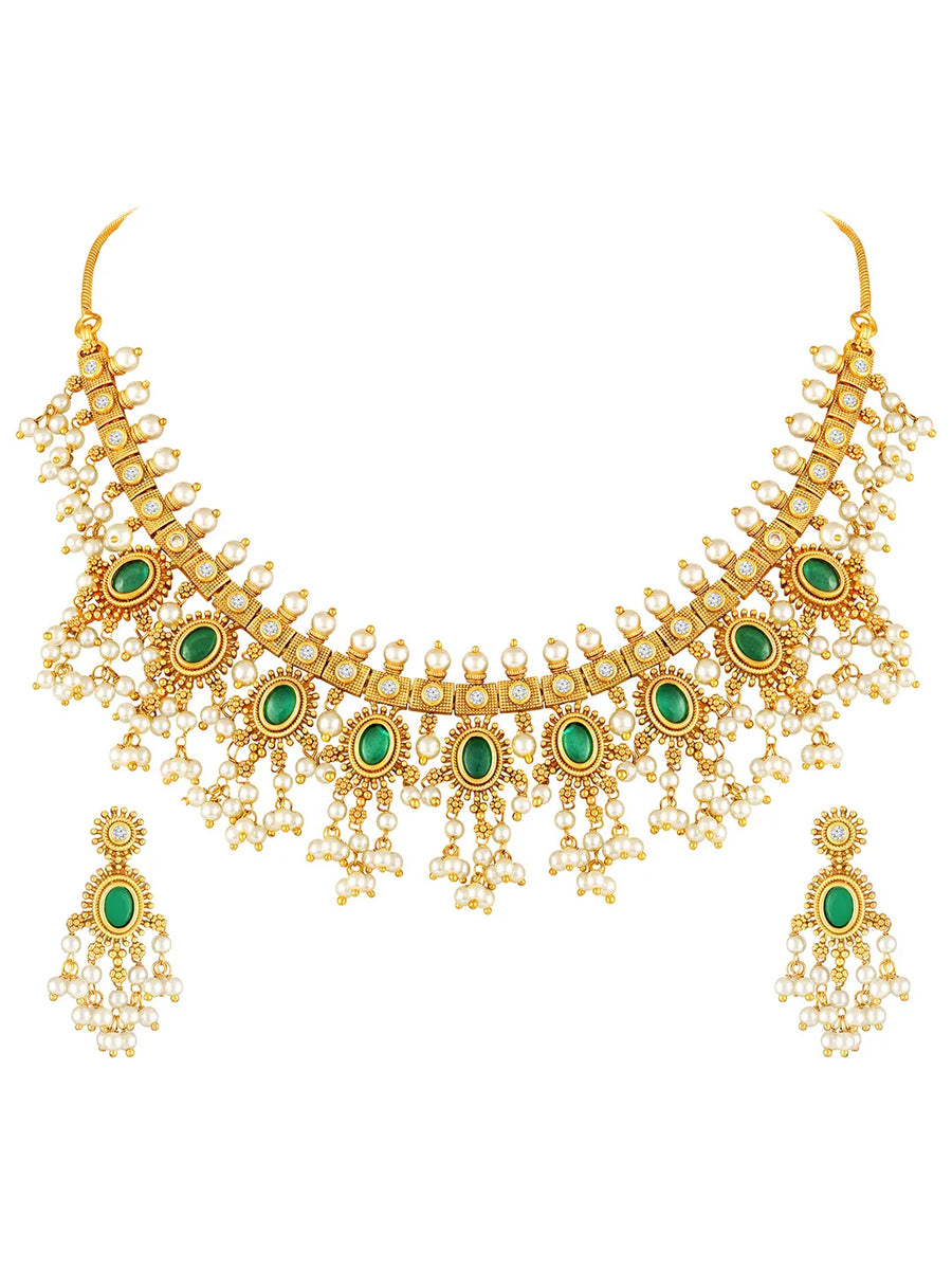 Traditional Pearl Beaded Necklace Set