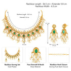Ethnic Charm Emerald Pearl Necklace - Green