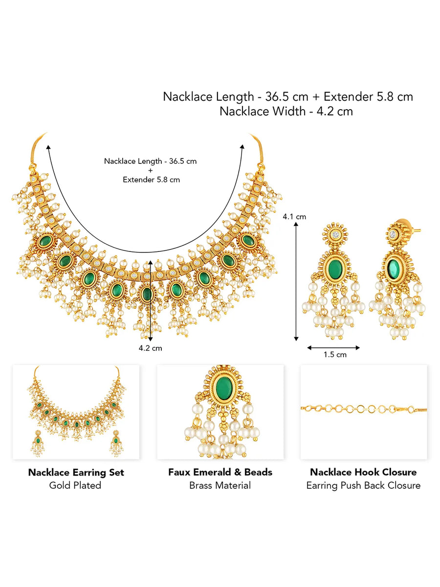 Traditional Pearl Beaded Necklace Set