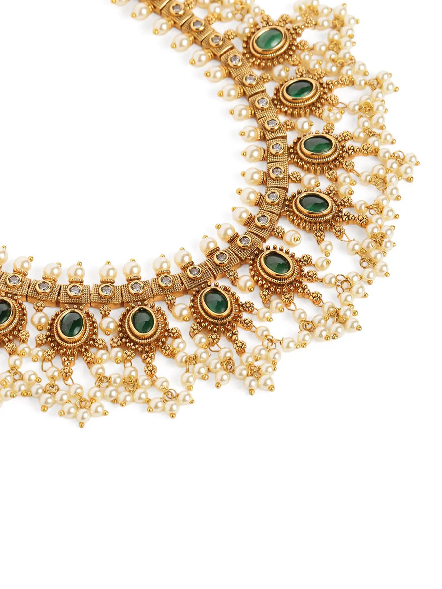 Traditional Pearl Beaded Necklace Set