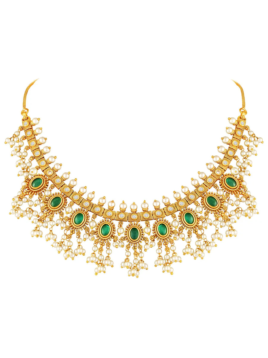 Traditional Pearl Beaded Necklace Set