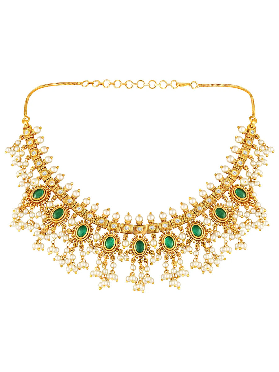 Traditional Pearl Beaded Necklace Set