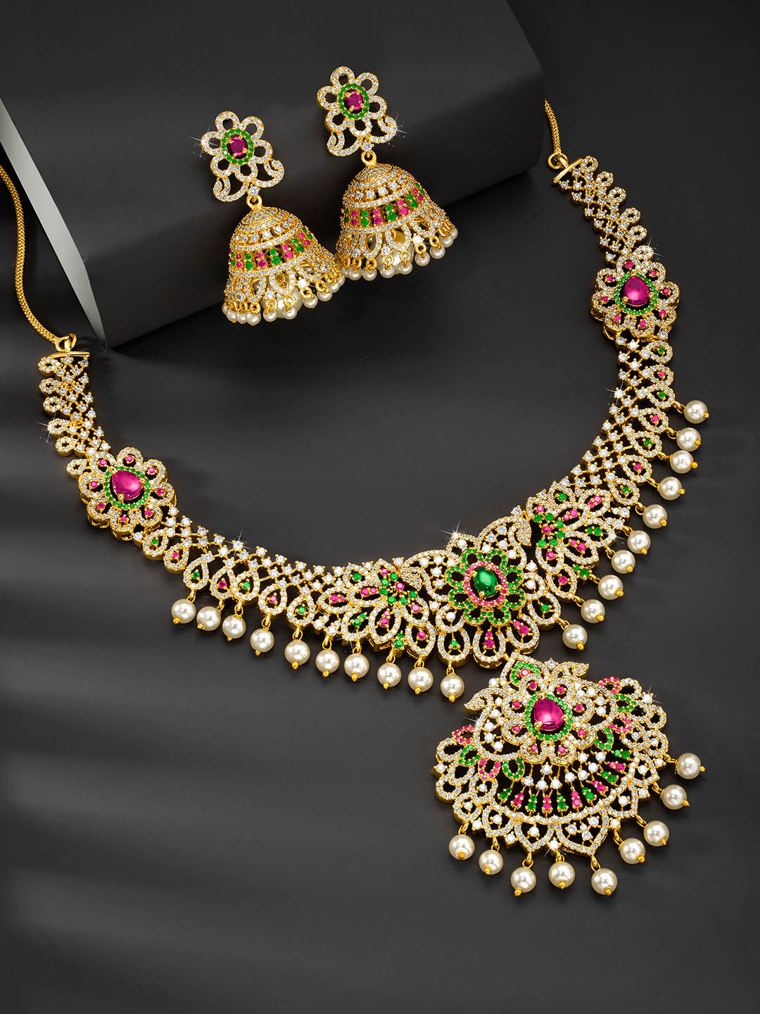 Colourful Charisma CZ Stone Necklace Set