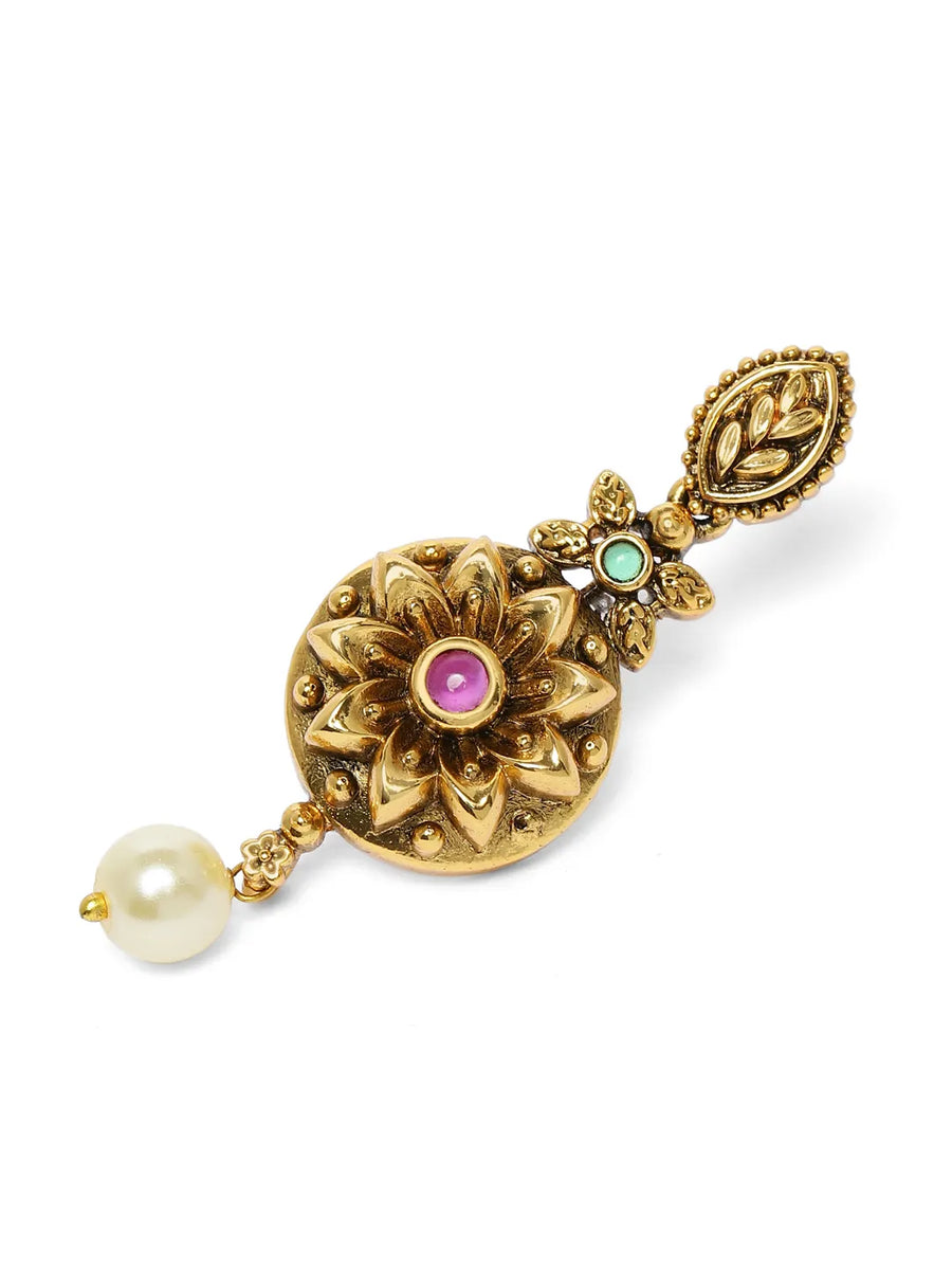 Temple Bloom Faux Kundan Necklace Set