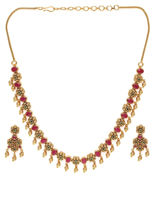 Royal Garland Faux Ruby Necklace