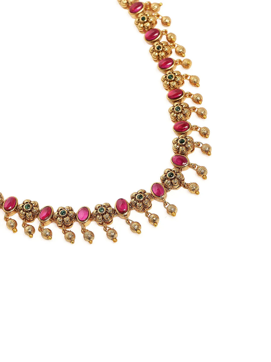 Royal Garland Faux Ruby Necklace