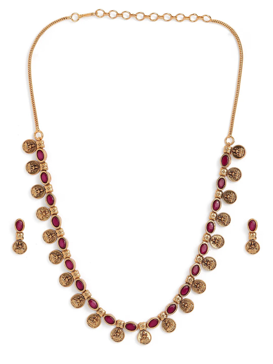 Heritage Coin Temple Necklace with Studs