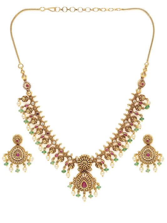 Temple Bloom Faux Ruby & Beads Charm