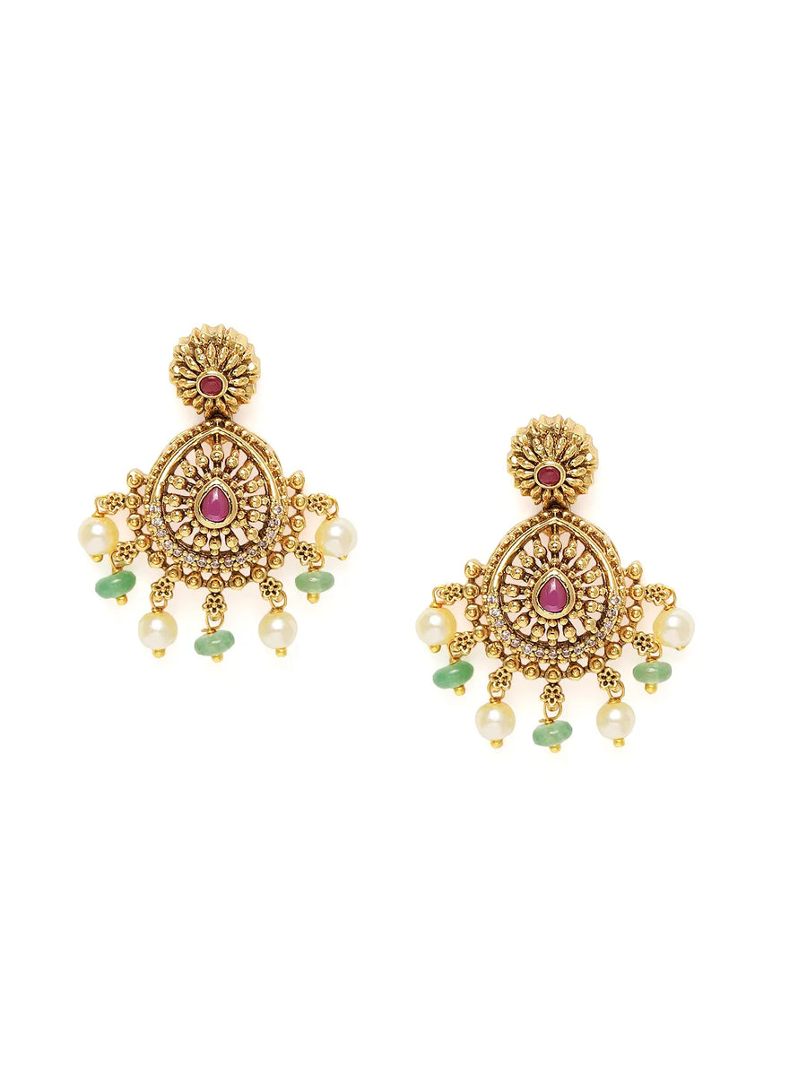 Temple Bloom Faux Ruby & Beads Charm