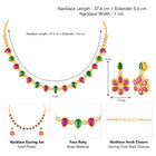 Ethnic Petal Ruby Emerald Drape Set - Rani Pink Green