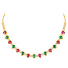 Ethnic Petal Ruby Emerald Drape Set - Rani Pink Green