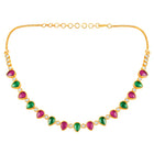 Ethnic Petal Ruby Emerald Drape Set - Rani Pink Green
