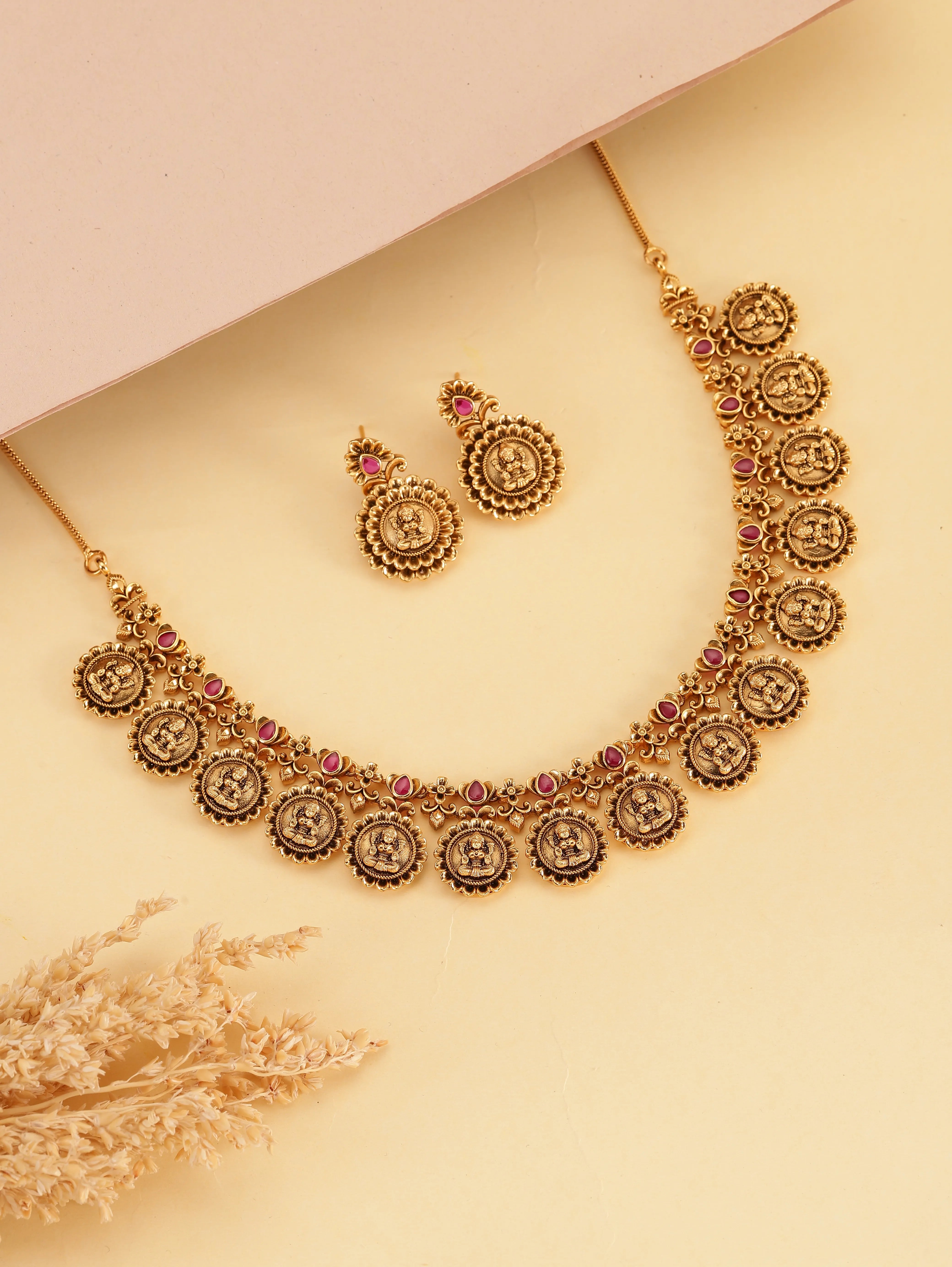 Temple Heritage Coin Necklace Set
