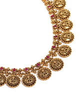 Temple Heritage Coin Necklace Set - Gold - Rani Pink