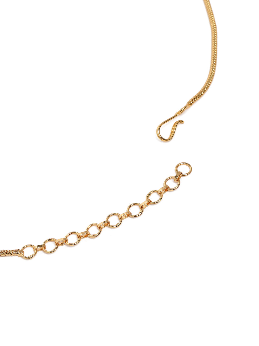 Temple Heritage Coin Necklace Set - Gold - Rani Pink