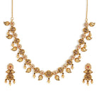Floral Leaf Temple Necklace with Earring