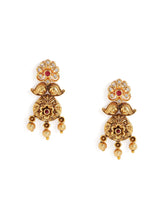 Floral Leaf Temple Necklace with Earring