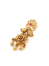 Floral Leaf Temple Necklace with Earring