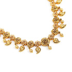 Floral Leaf Temple Necklace with Earring
