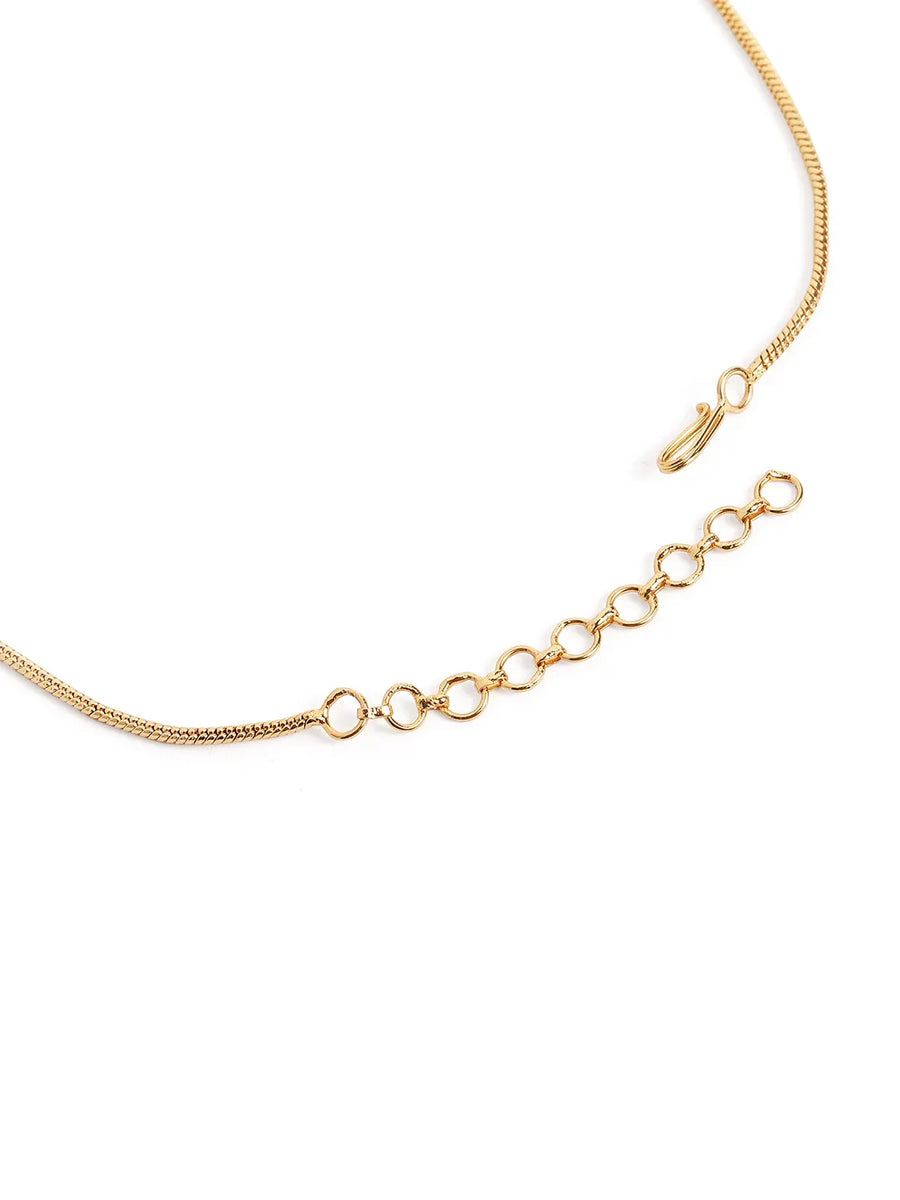 Floral Leaf Temple Necklace with Earring