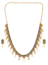 Graceful Temple Style Pearl Necklace Set