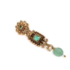 Timeless Ethnic Inspired Necklace Set. Gold and green beaded necklace and earrings. Best for special occasions & Weddings.