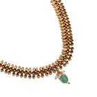 Timeless Ethnic Inspired Necklace Set. Gold and green beaded necklace and earrings. Best for special occasions & Weddings.