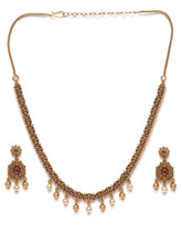 Royal Temple Choker with Dangling Pearls