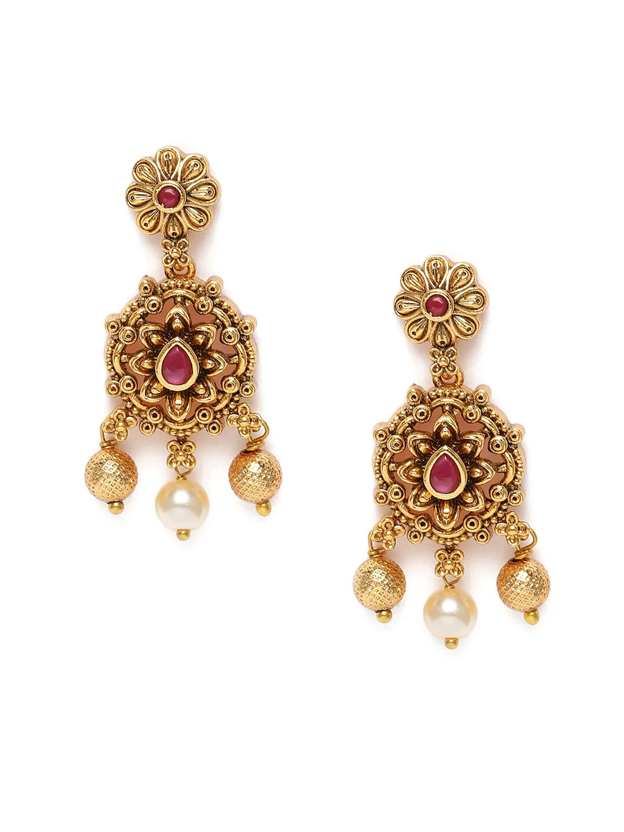 Exquisite Faux Ruby & Pearl Festive Set