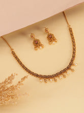 Royal Temple Choker with Dangling Pearls